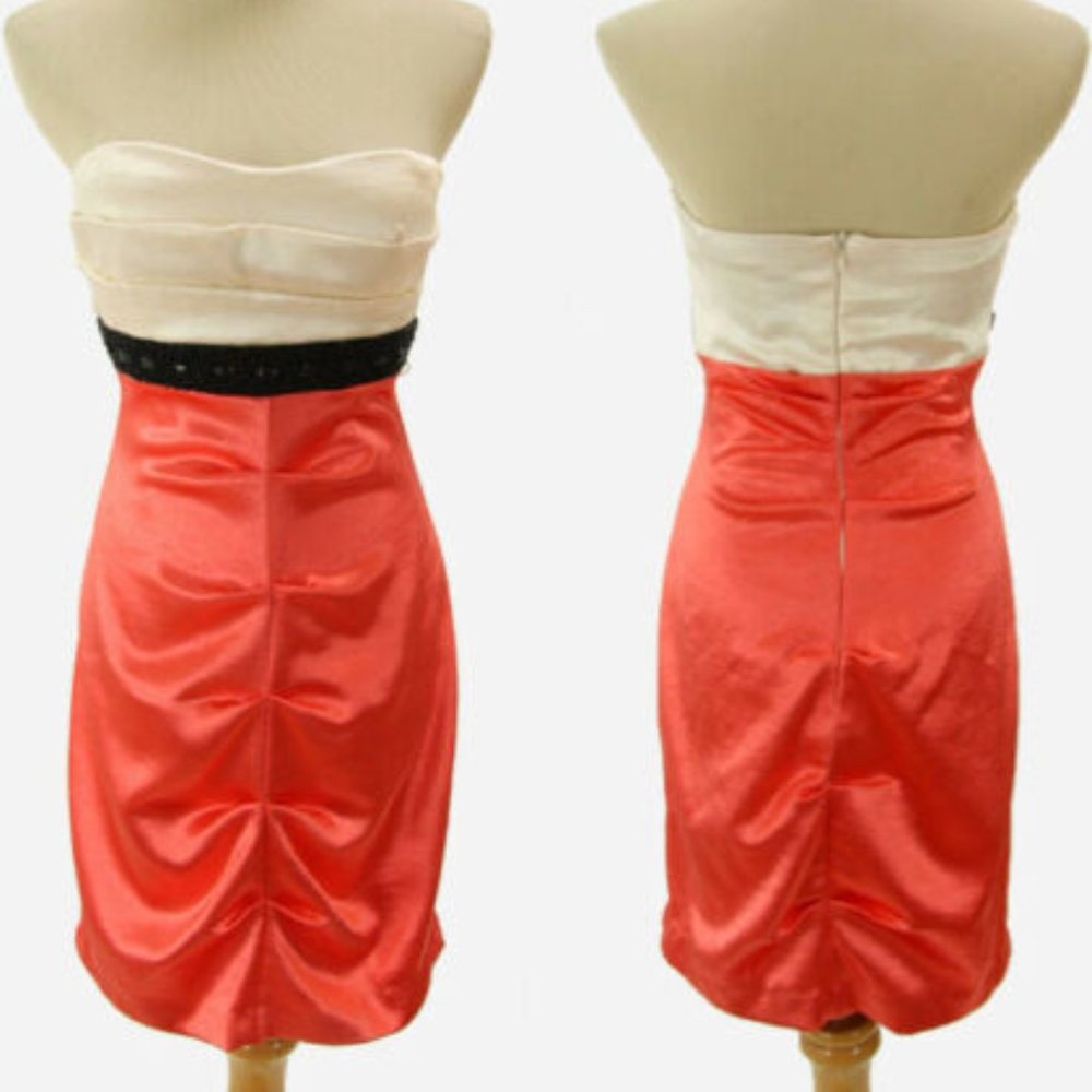 NEW Windsor $80 Tangerine Ivory Strapless Cocktail